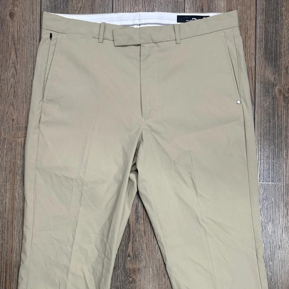RLX Ralph Lauren Mens Tailored Fit Golf Pants Tan Khaki Performance 35x30